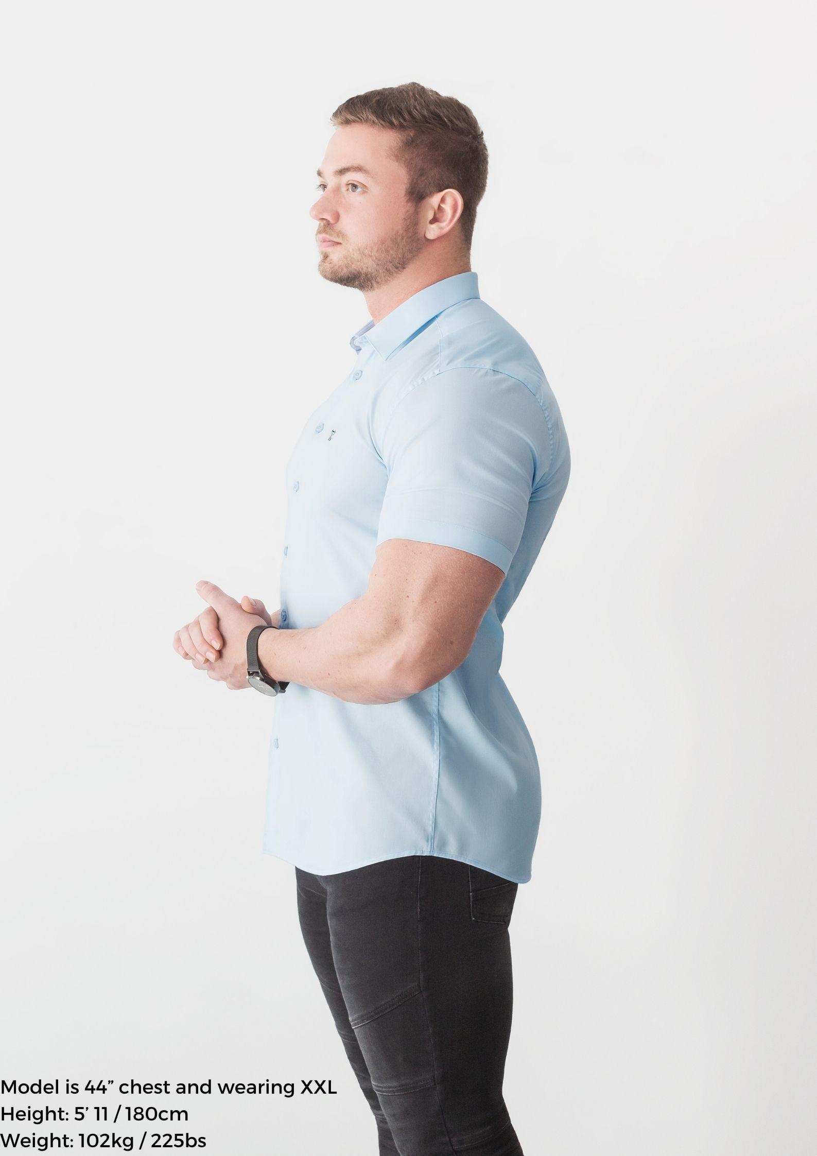 Blue Short Sleeve Vittorini Fit Shirt