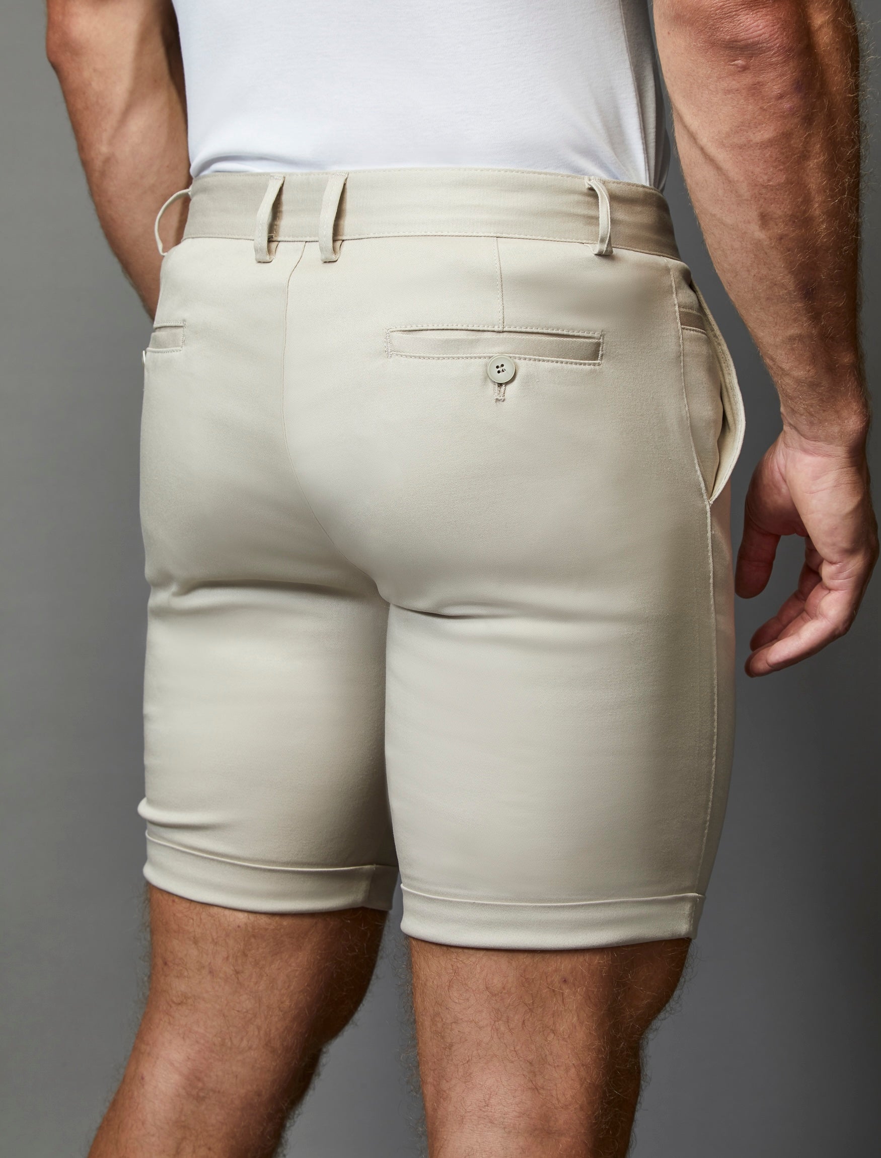 Beige Vittorini Fit Chino Shorts