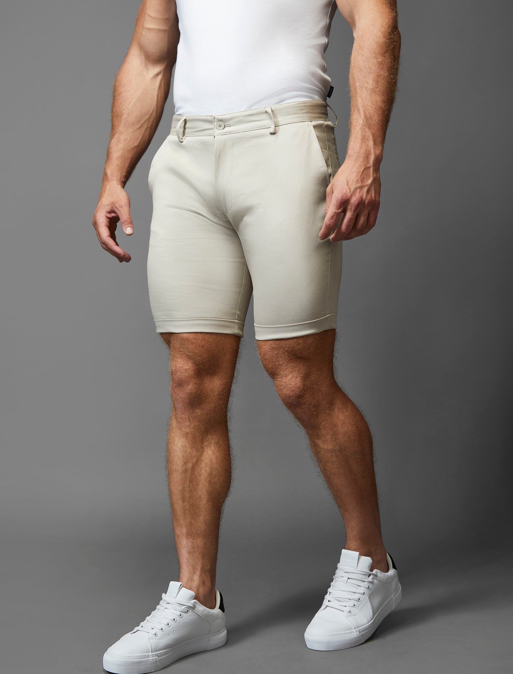 Beige Vittorini Fit Chino Shorts