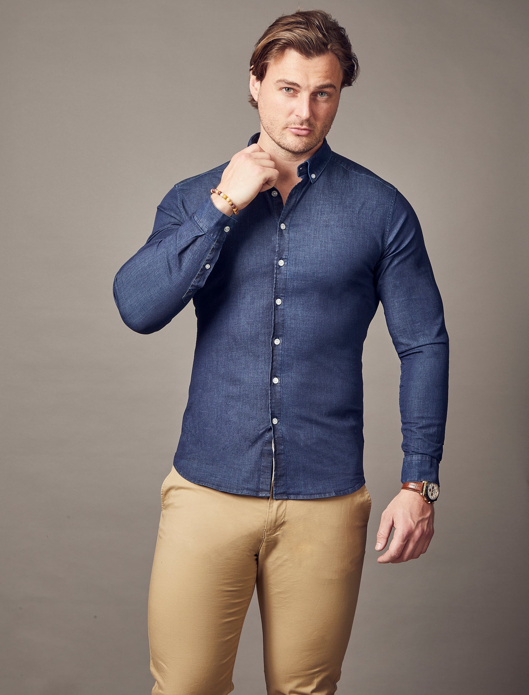 Navy Denim Vittorini Fit Shirt