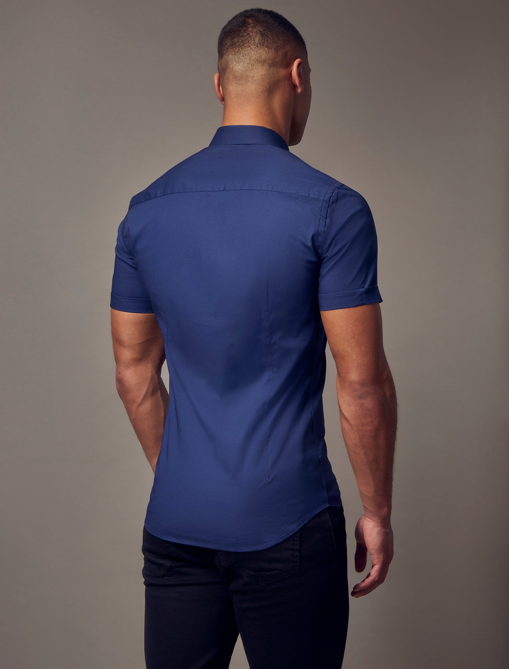 Navy Short Sleeve Vittorini Fit Shirt