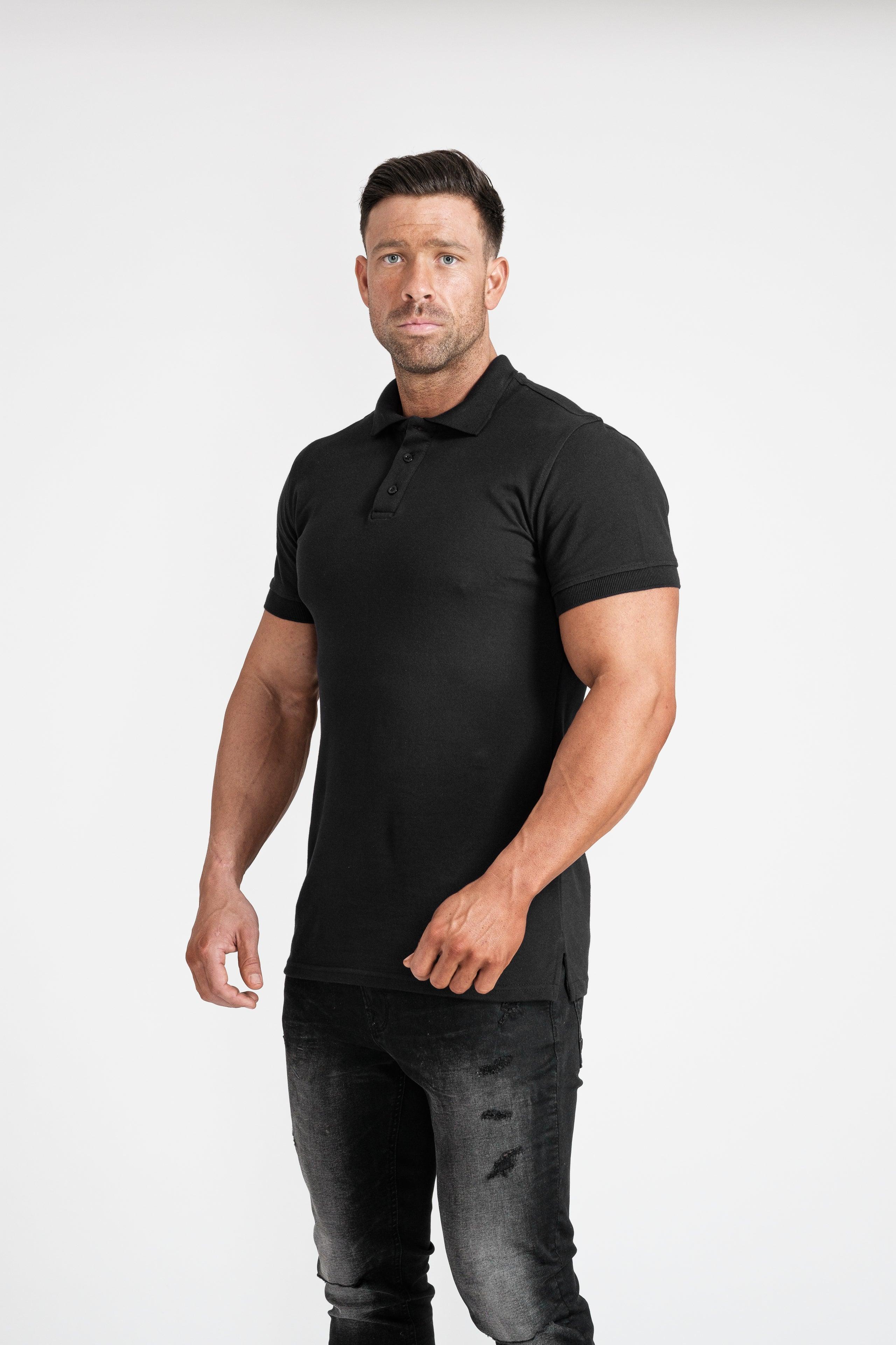 Short Sleeve Black Vittorini Fit Polo Shirt