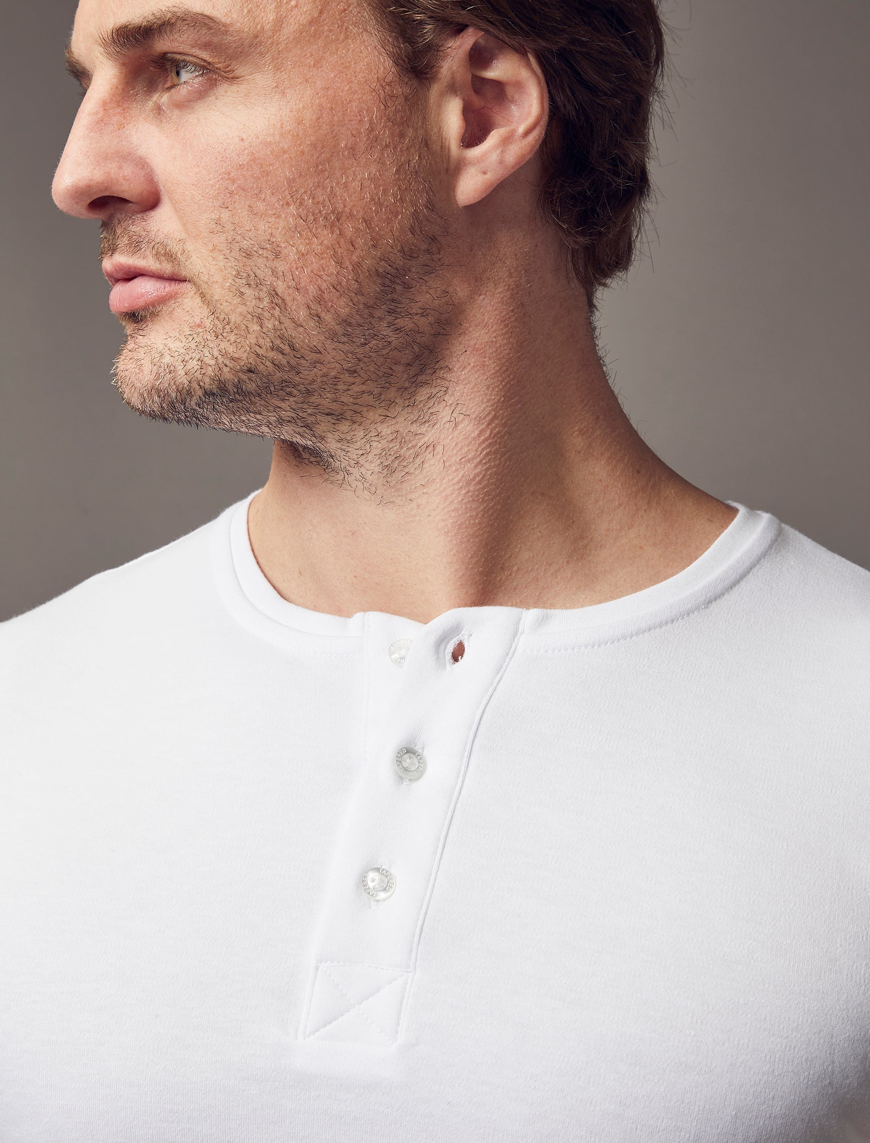 White Short Sleeve Vittorini Fit Henley