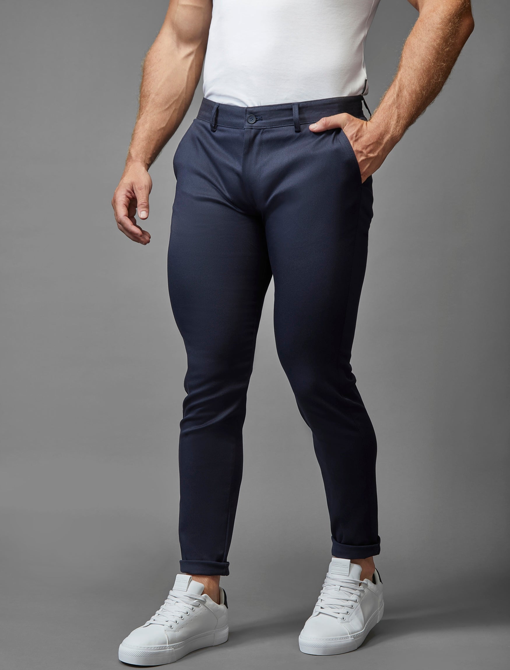 Navy Vittorini Fit Chinos