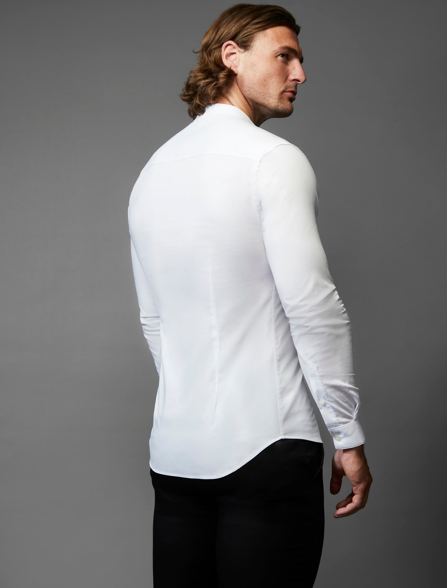 Grandad Collar White Vittorini Fit Shirt