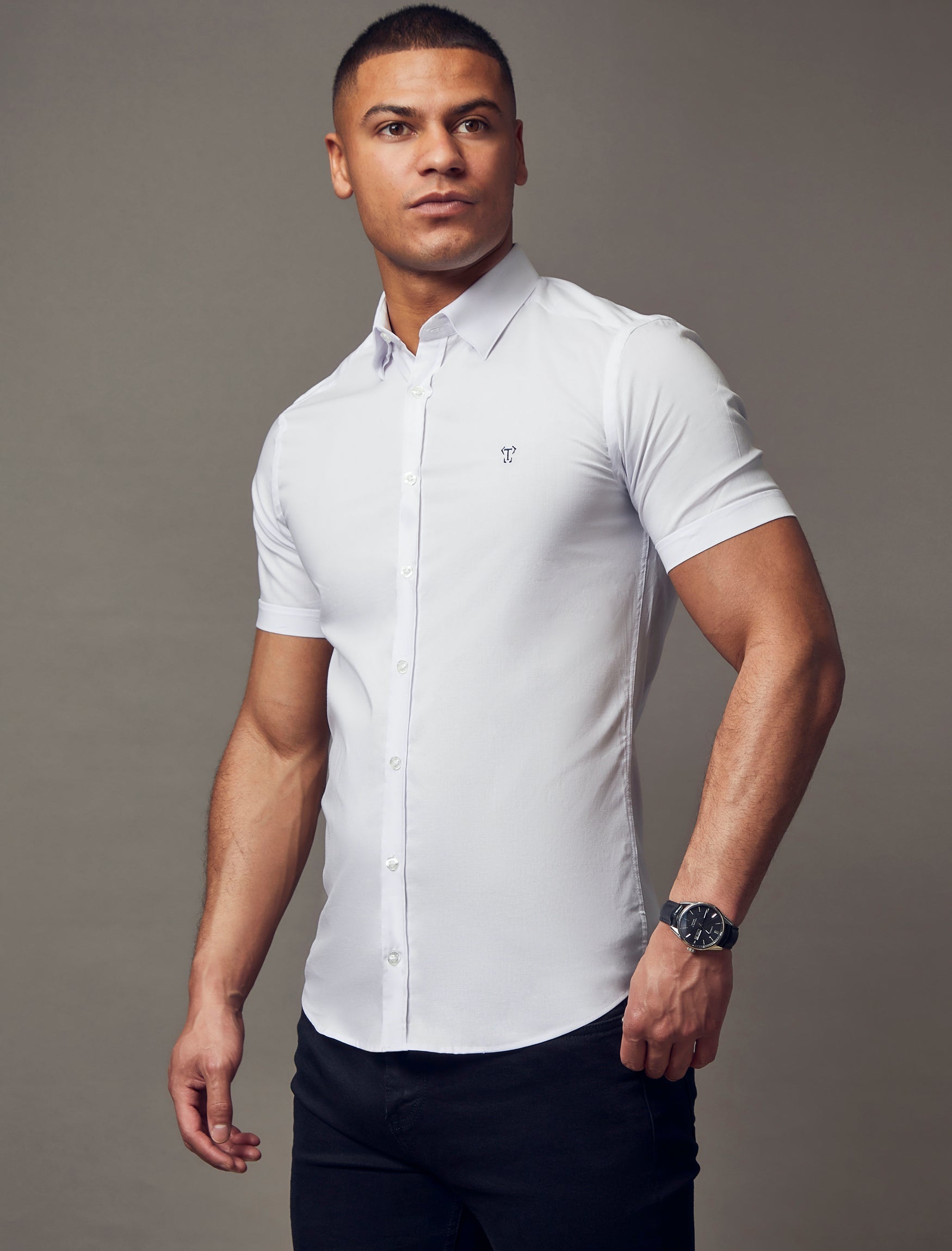 White Short Sleeve Vittorini Fit Shirt