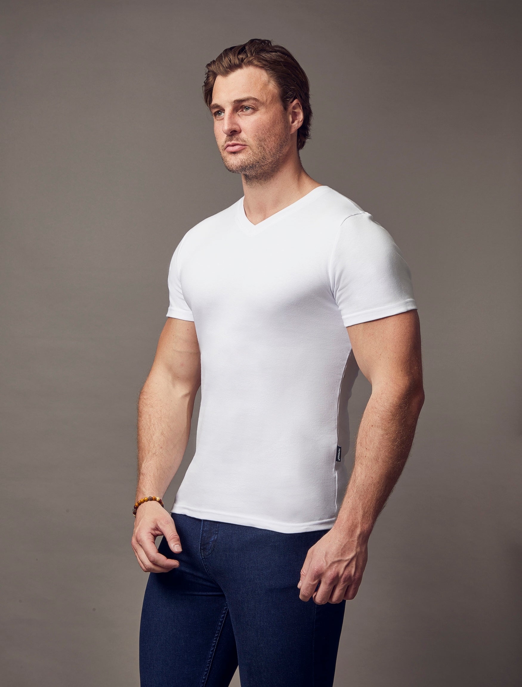 White V Neck Vittorini Fit T-Shirt