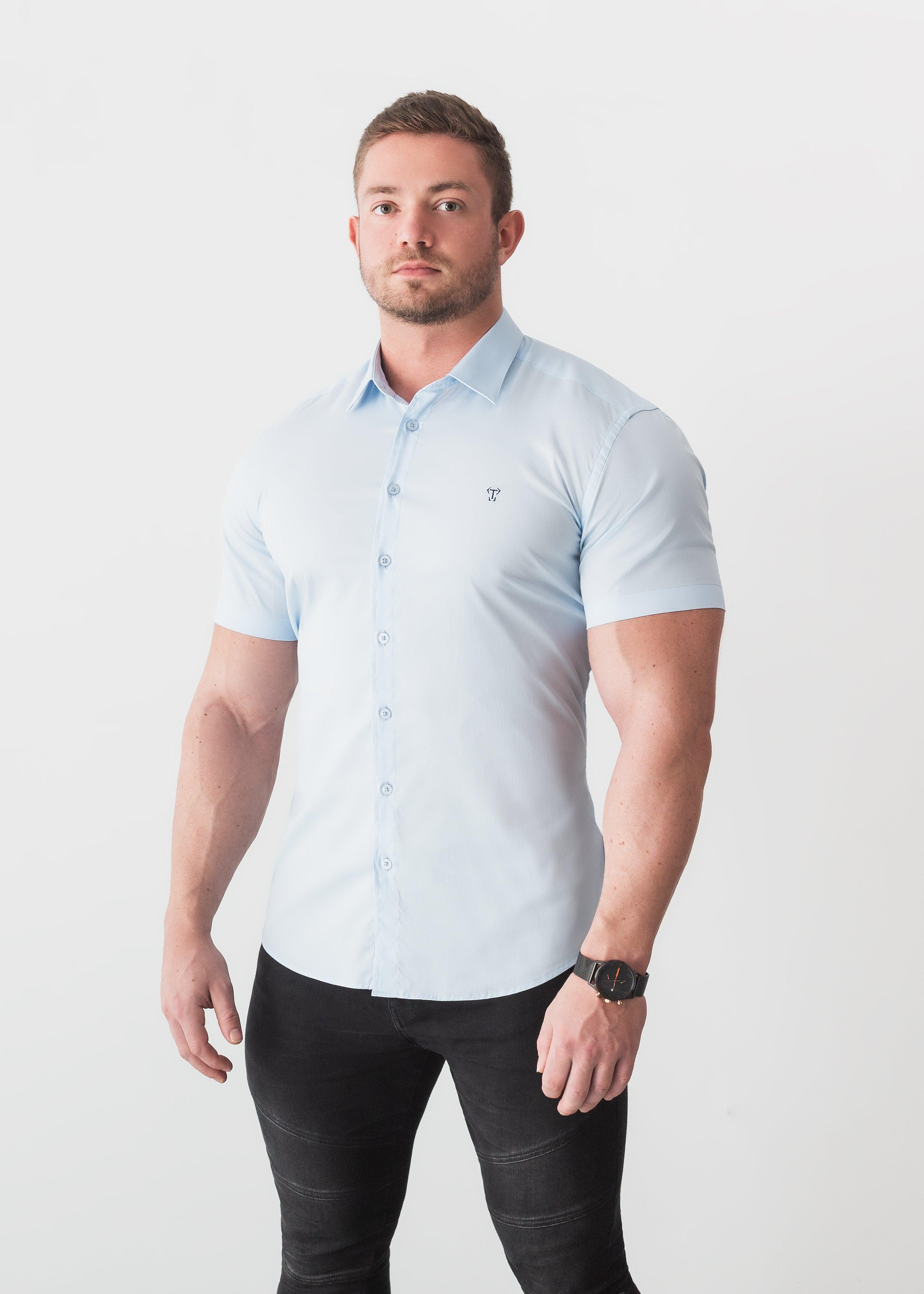 Blue Short Sleeve Vittorini Fit Shirt