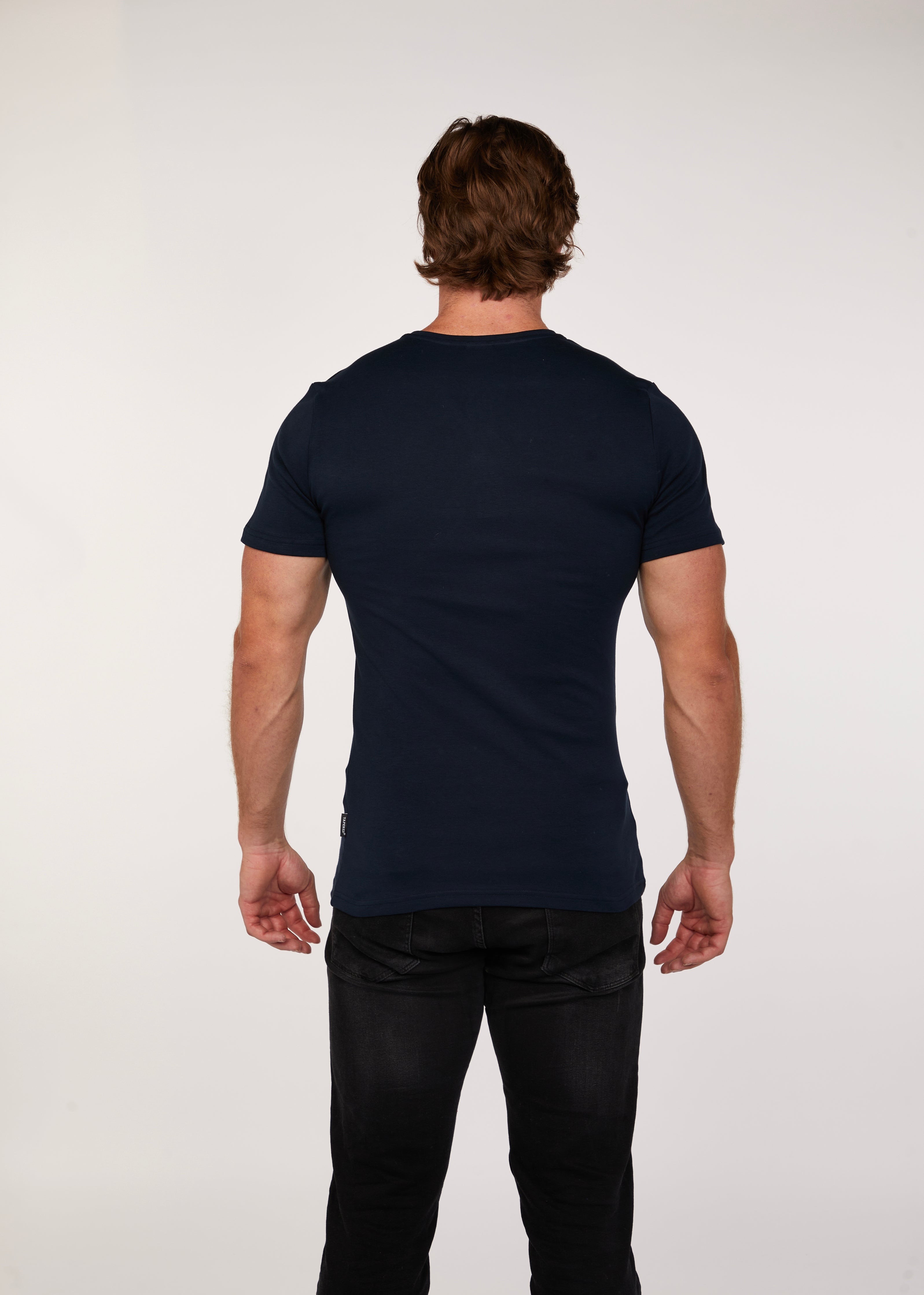 Navy Short Sleeve Vittorini Fit Henley