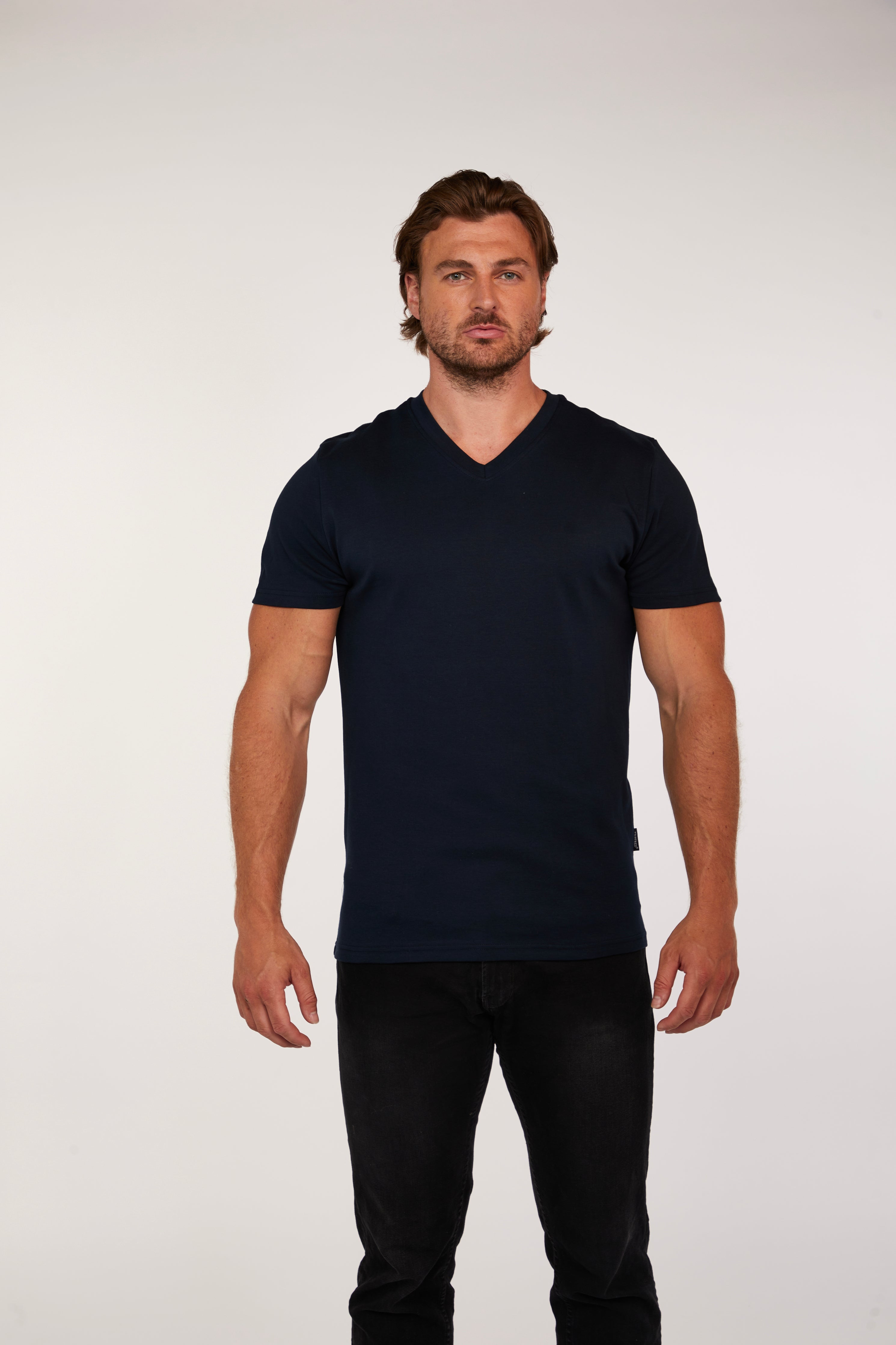 Navy V Neck Vittorini Fit T-Shirt