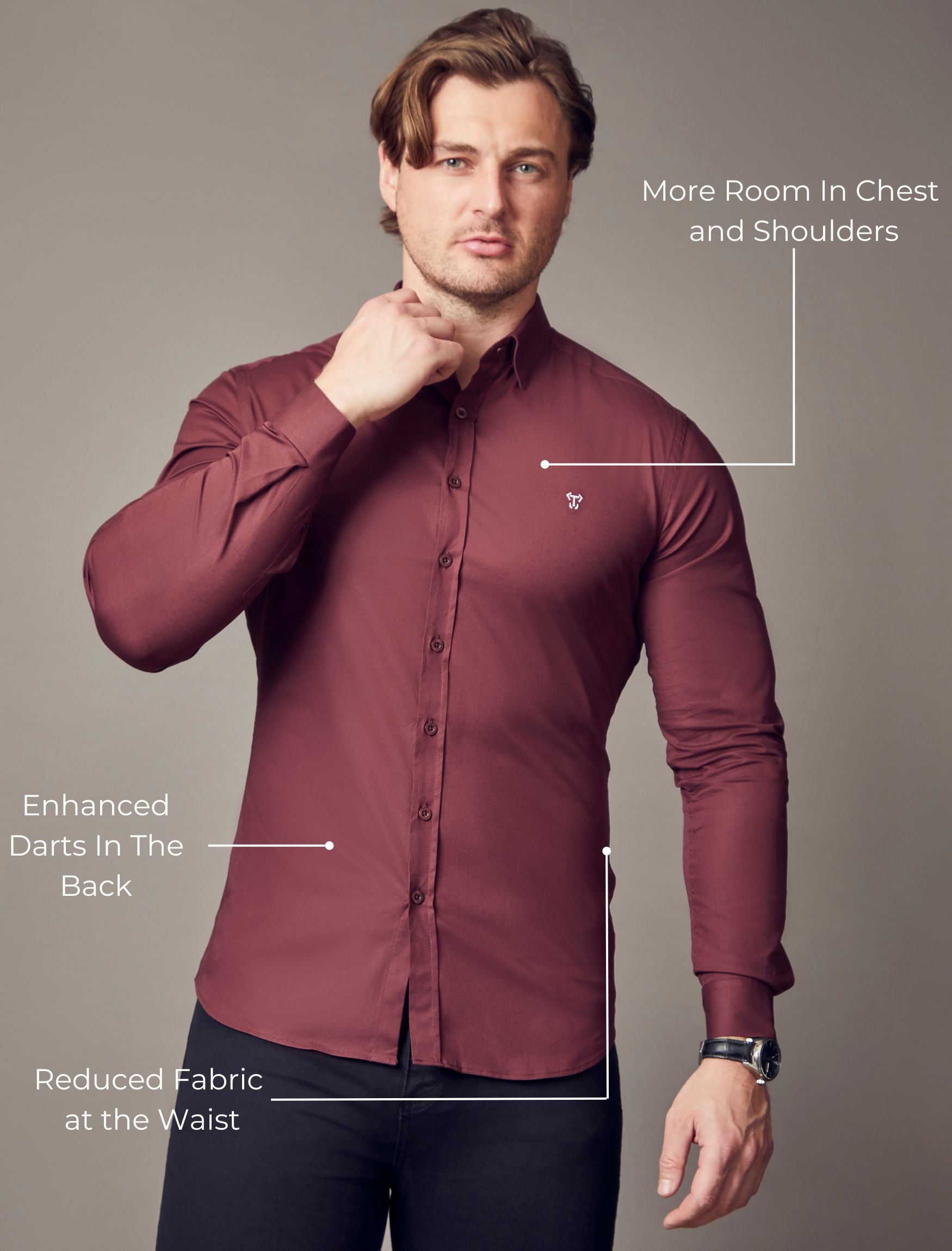 Burgundy Vittorini Fit Shirt
