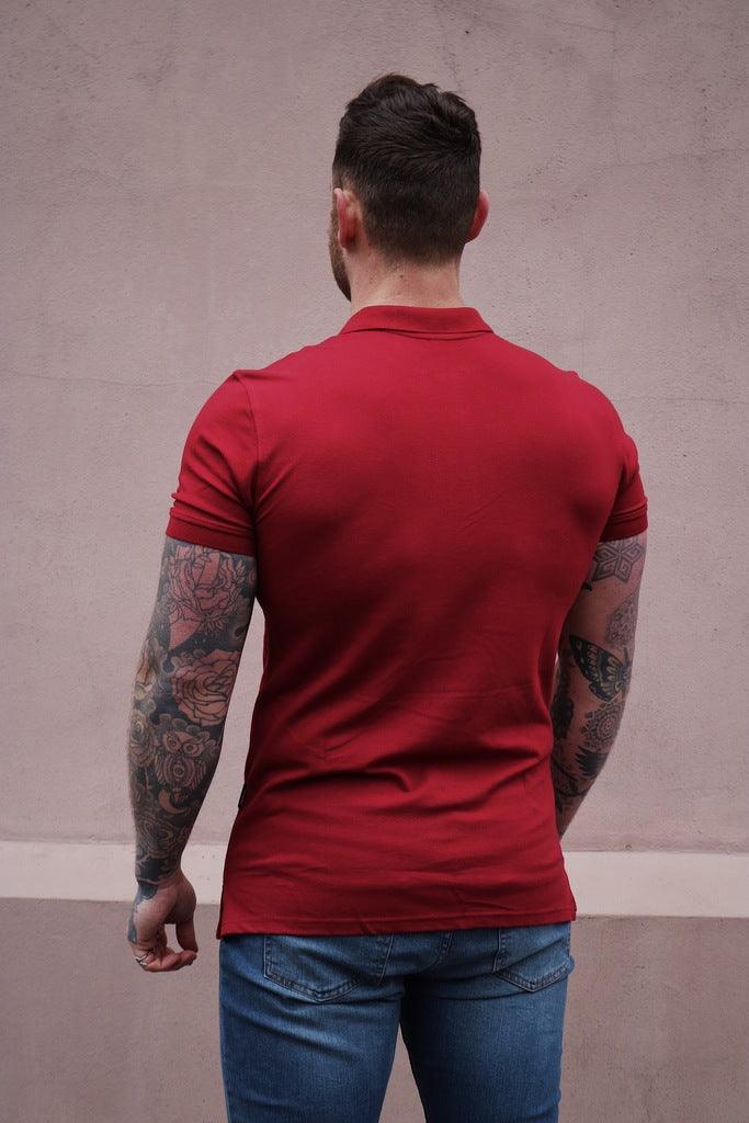 Short Sleeve Burgundy Vittorini Fit Polo Shirt