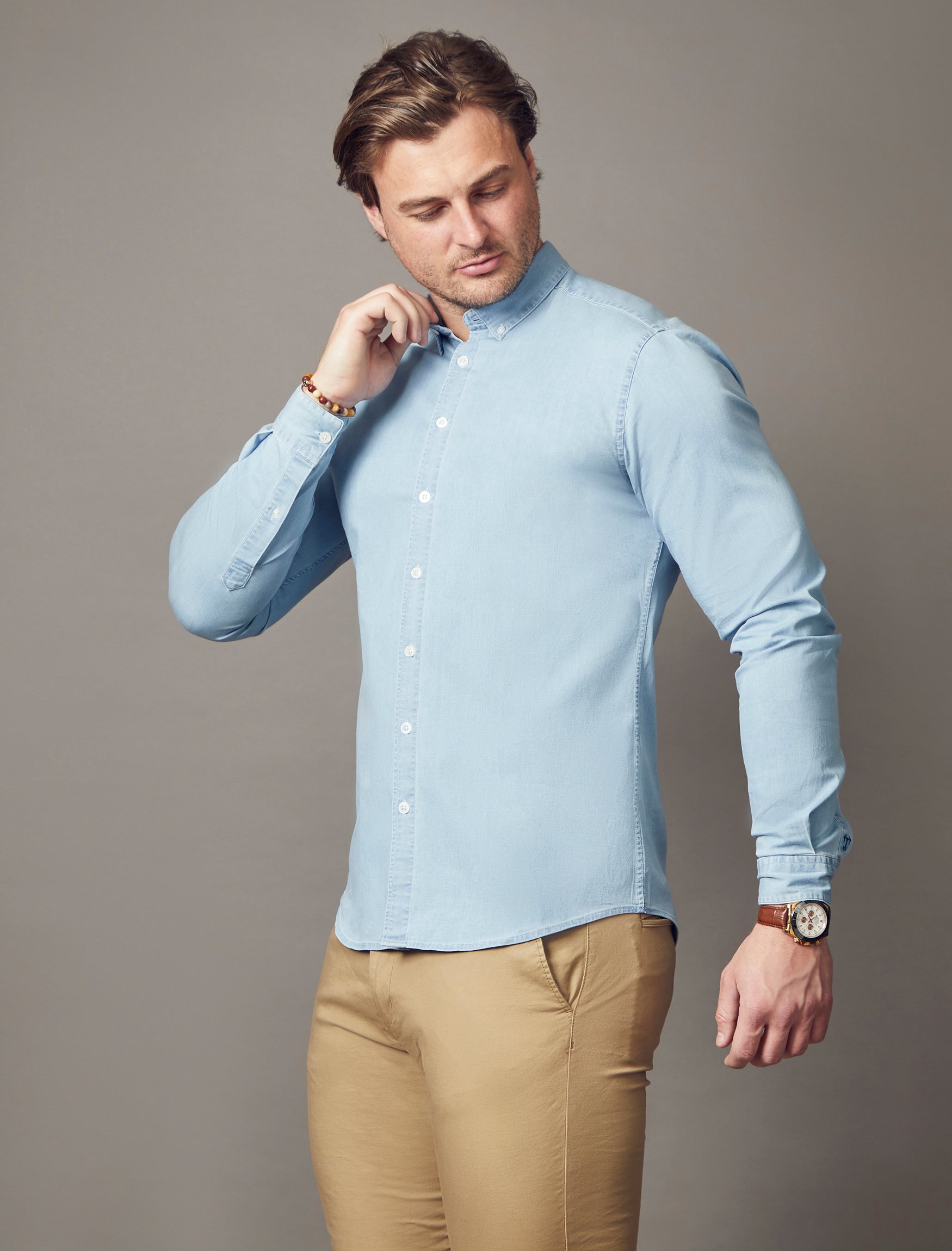 Light Wash Denim Vittorini Fit Shirt