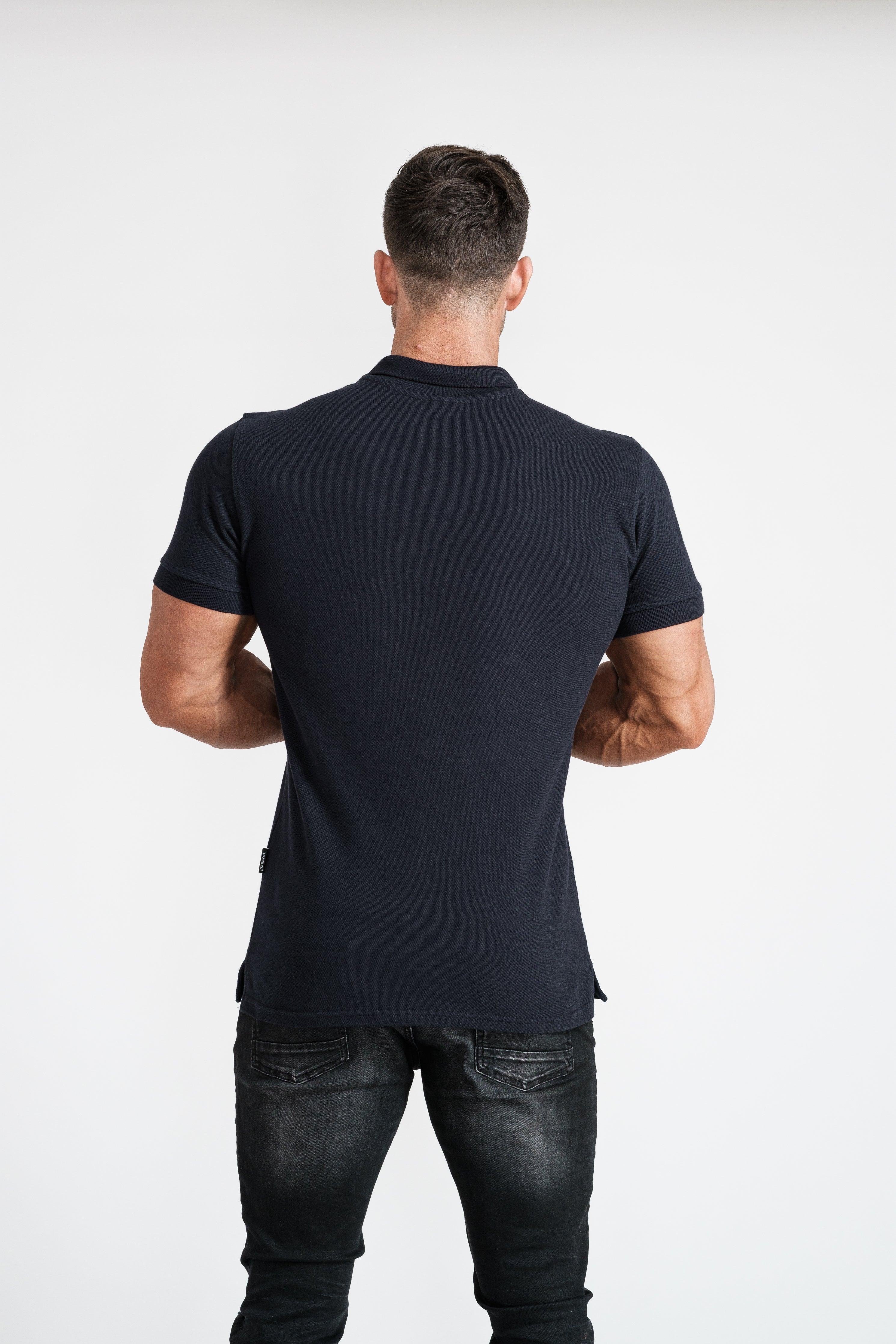 Short Sleeve Navy Vittorini Fit Polo Shirt