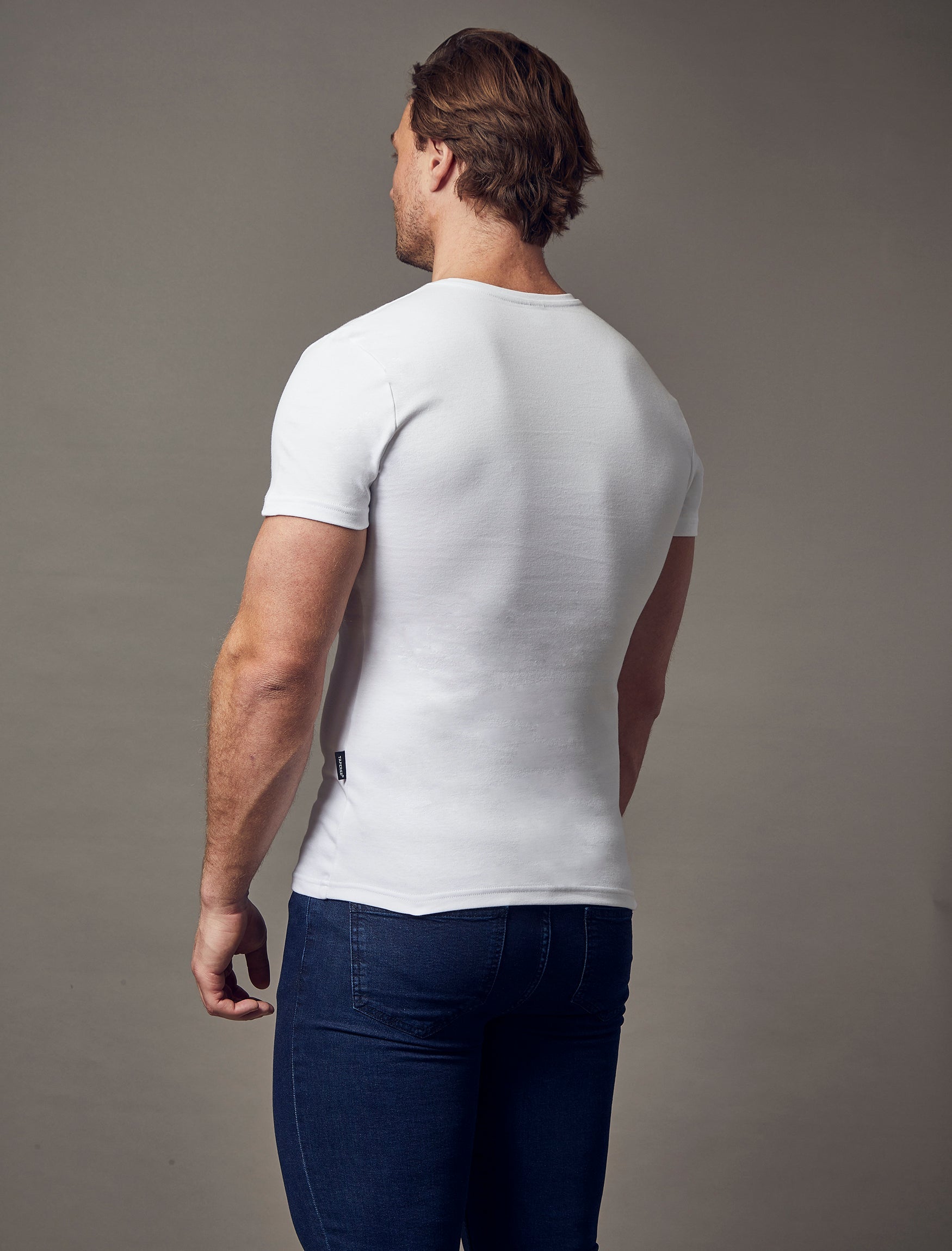 White Short Sleeve Vittorini Fit Henley